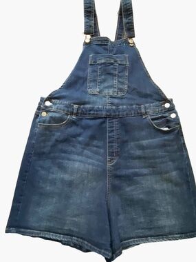 Grande Beach Club Denim Stretch Casual Beach Summer Short Overalls-Sz-1X